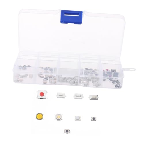 FONDOTIN 100 Stück Teiliges Tactile Push Button Assortment Kit Poliger Micro Momentary Schalter Präzise Mechanik Sichere Materialien Einfache Montage Praktische Aufbewahrungsbox für von FONDOTIN