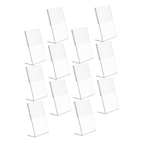 FONDOTIN 12 Stück Teiliges Acryl Tischaufsteller Transparent Kratzfest Wasserabweisend für Tischnummern Menüs Bilder Hochzeiten Restaurants Büro von FONDOTIN