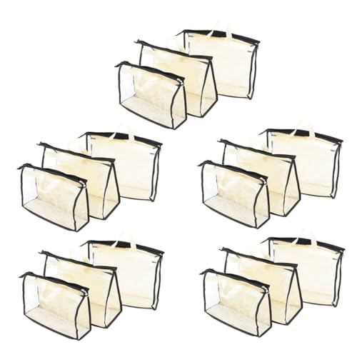 FONDOTIN 15 Stück Teiliges PVC Aufbewahrungstaschen Transparent Handtaschen Organizer Staubschutz Hängend Kapazität Atmungsaktiv Für Kleiderschrank Reise Zuhause von FONDOTIN