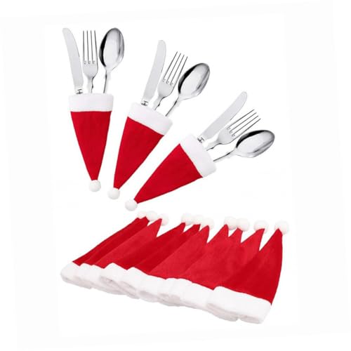 FONDOTIN 16 Stück Weihnachtshut -tabellen -set Weihnachtsgeschirr Abdeckung Weihnachtsflaschenabdeckung Nikolausmütze Besteckabdeckung Weihnachtsschneider Gabel Abdeckung Rot FONDOTIN 16 Stück Weihnachtshut -tabellen -set Weihnachtsgeschirr Abdeckung Weihnachtsflaschenabdeckung Nikolausmütze Besteckabdeckung Weihnachtsschneider Gabel Abdeckung Rot von FONDOTIN