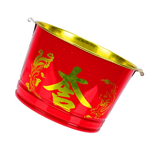 FONDOTIN 1Pc Geldeimer Gartenverbrennungsofen Kamin Ascheeimer Verbrennungseimer Eiskübel Für Partys Schüssel Verbrennungsofen Brennfass Schutt Brenndose Rot Edelstahl von FONDOTIN