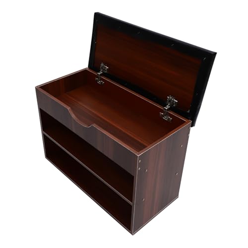 FONDOTIN 1stück Multifunktionale Schuhbank Mit Sitzfläche Und Schuhregal Für Eingangsbereich Hochwertigem Mit Schwarzem Kunstleder Breit Bequemes Sitzen Beim Schuhe Wechseln von FONDOTIN