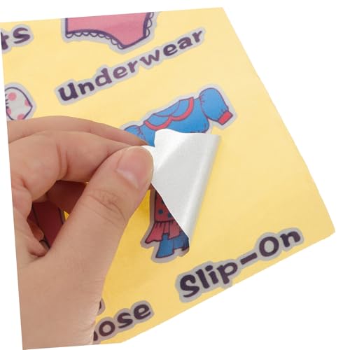 FONDOTIN 2 Blätter Aufkleber für Kleiderschrank Kleidung Sortieretiketten mit Bild und Text Leicht Abziehbar ohne Rückstände für Jungen Mädchen Schlafzimmer und Aufbewahrung von FONDOTIN