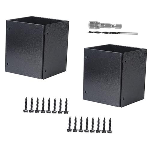 FONDOTIN 2 Sätze Einstellbarer Edelstahl Pfostenschutz Zaunpfosten Sockel für Holzbriefkasten Deckpfosten Basis Langlebig Rutschfest Robust Einfache von FONDOTIN