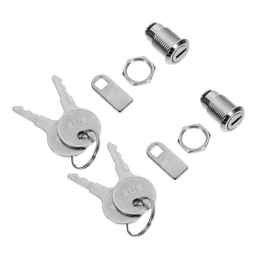 FONDOTIN 2 Sätze Tubular Cabinet Locks mit Schlüssel Zinklegierung Nockenschloss für Aktenschrank Schrankschloss mit Hoher Rostfrei und Langlebig Geeignet für Büro und Zuhause von FONDOTIN