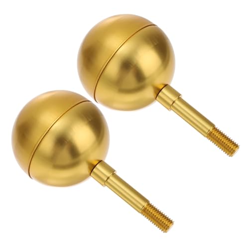 FONDOTIN 2 Stück Aluminiumlegierung Fahnenmast Kugel Kopf Ornament Wetterbeständig Fein Verarbeitet Passend für Standard Fahnenmasten Langlebiges Outdoor Flaggenmast Zubehör in Goldfarben von FONDOTIN