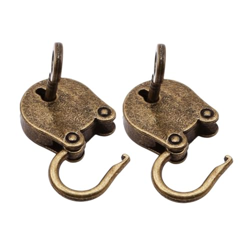 FONDOTIN 2 Stück Antikes Schmuckschatullen schloss aus Robustem Zinklegierung Retro Vorhängeschloss mit Schlüssel für Schmuckkästchen Handtaschen und Kleine Koffer Dekorativer FONDOTIN 2 Stück Antikes Schmuckschatullen schloss aus Robustem Zinklegierung Retro Vorhängeschloss mit Schlüssel für Schmuckkästchen Handtaschen und Kleine Koffer Dekorativer von FONDOTIN