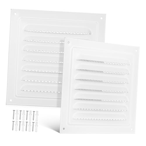 FONDOTIN 2 Stück Edelstahl Lüftungsgitter Deckenventilator Abdeckung mit Netz Wetterfeste Ventilationsabdeckung für Wand Speicher Badezimmer und Garage von FONDOTIN