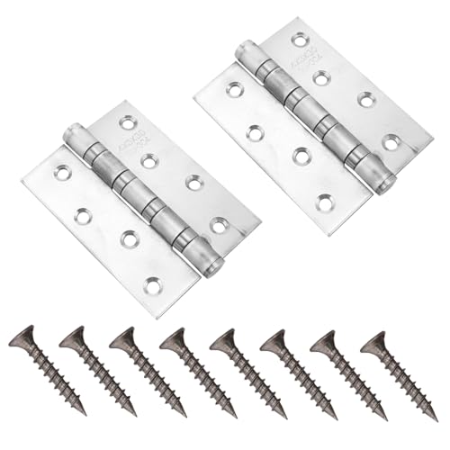 FONDOTIN 2 Stück Edelstahl Türband Rostfrei Robustes Möbel Scharniere für Schranktüren Kleiderschränke Bücherschränke und Schuhschränke Einfache Montage Langlebig und Kompakt von FONDOTIN