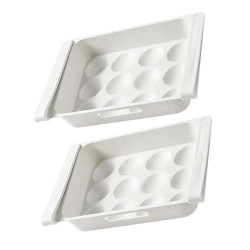 FONDOTIN 2 Stück Eierbox mit Fächern Robuster und Wasserdichter Eierhalter Design für Einfache Entnahme Multifunktionale Kühlschrank Aufbewahrungsbox für Haushalts Eierlagerung von FONDOTIN