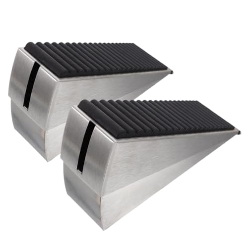 FONDOTIN 2 Stück Einstellbarer Türkeil aus Rostfreiem Stahl mit Gummiboden Rutschfester Heavy duty Türstopper für Zuhause Einfache Montage ohne Bohren Verstellbarer Federmechanismus von FONDOTIN