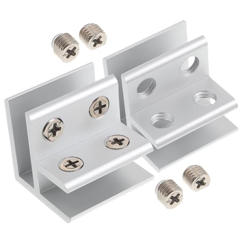 FONDOTIN 2 Stück Glas Klammern für Möbel Glasplattenhalter Halterung mit Rutschfestem Gummipuffer für Glasvitrinen und Teetische Rostfrei und Langlebig von FONDOTIN
