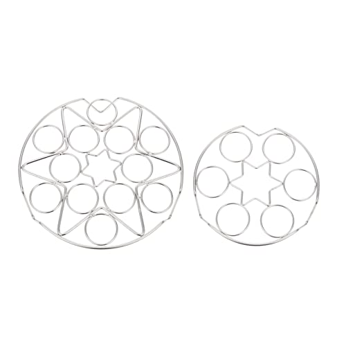 FONDOTIN 2 Stück Hitzebeständiger Edelstahl Dampfgarer Eierhalter Teiliges Multifunktionales Stapelbares Eierkochgestell für Schonendes Dampfgaren im Topf von FONDOTIN