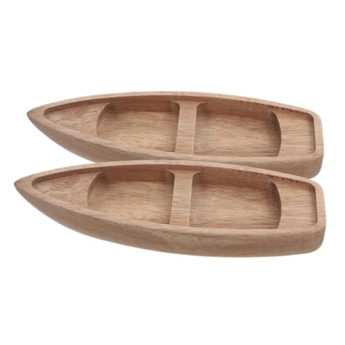 FONDOTIN 2 Stück Holz Miniatur Boot Modell Handgefertigte Kanufigur Skulptur Feine Holzverarbeitung Realistische Dekoration Für Schreibtisch Wohnzimmer Bücherregal von FONDOTIN