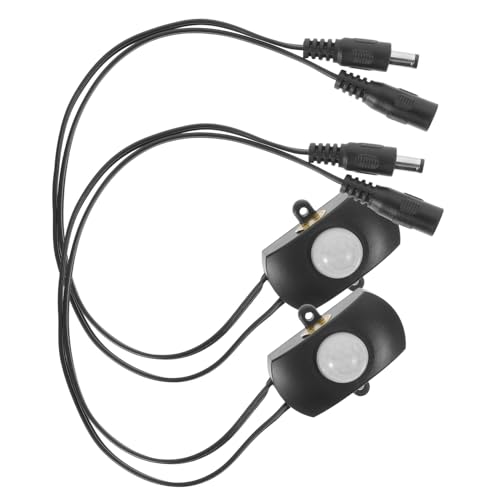 FONDOTIN 2 Stück Infrarot Bewegungsmelder Lichtschalter Sensor mit Dc Stecker Automatischer Ir Sensor Controller für Innen und Außenbeleuchtung Energiesparend und Installieren von FONDOTIN