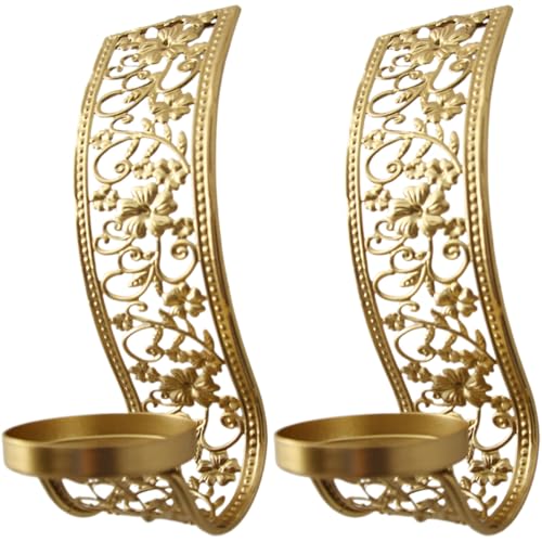 FONDOTIN 2 Stück Metall Wandkerzenhalter Hohlwand Design Mittelmeer Stil Robuster Kerzenständer Dekorative Wanddeko Für Wohnzimmer Schlafzimmer von FONDOTIN
