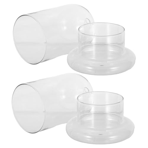 FONDOTIN 2 Stück Ökologische Glasflasche aus Hochwertigem Borosilikatglas mit Moos Mini Landschafts Dekoration für DIY Terrarien Nachhaltige Miniatur Pflanzenvase für Wohnraumgestaltung von FONDOTIN