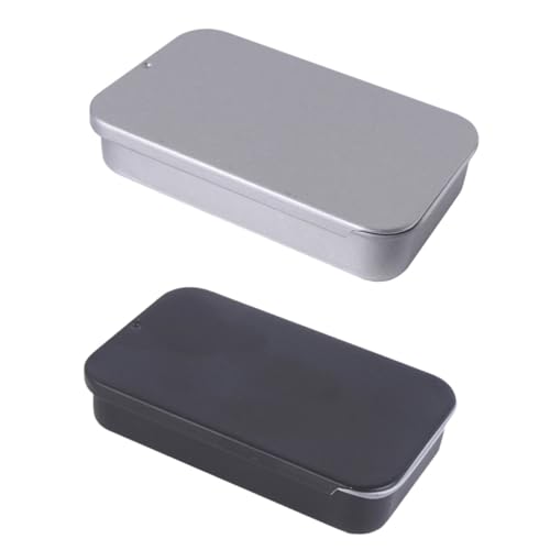 FONDOTIN 2 Stück Outdoor Vogel Futterbox Edelstahl Klein Robust mit Schiebedeckel Langlebige Futterstation für Wildvögel Einfach zu Bedienen für Unterwegs und Vogelhaltung von FONDOTIN