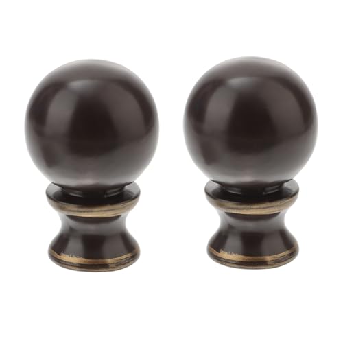 FONDOTIN 2 Stück Retro Lampenschirm Finials aus Robustem Eisen Dekorative Kappen für Tisch und Stehlampen Klassische Braune Farbe Einfach zu Montieren Stilvolle Wohnraumdekoration von FONDOTIN