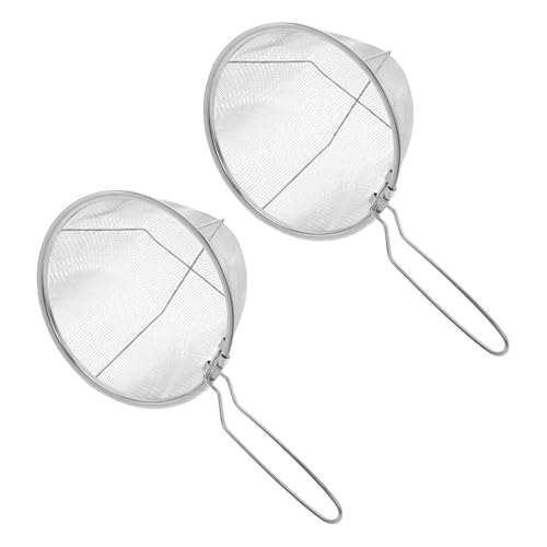 FONDOTIN 2 Stück Rundes Sieb mit Griff zum Frittieren von Pommes Zwiebelringen und Garnelen Multifunktionale Küche für Snacks und Vorspeisen von FONDOTIN