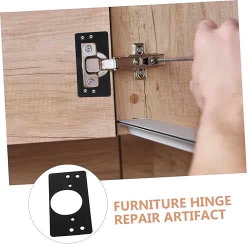 FONDOTIN 2 Stück Scharnier Reparaturplatte aus Rostfreiem Stahl Dicke Stabile Montageplatten für Schranktüren Installieren Vielseitig für Küchen Kleiderschränke Geeignet von FONDOTIN