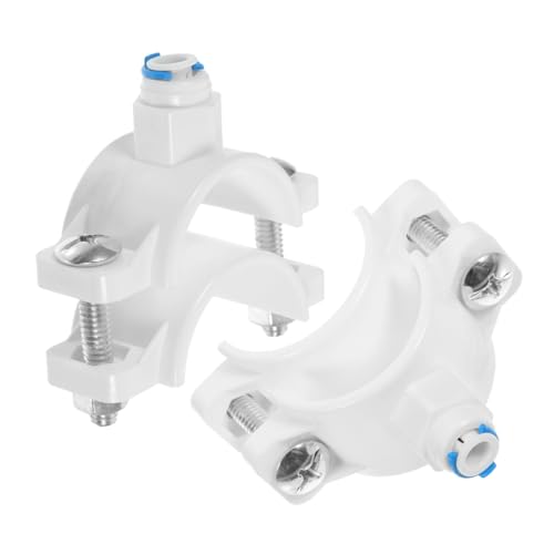 FONDOTIN 2 Stück Schnellanschluss Sattelklemme Ventilklemme für Umkehrosmose Wasserfilter Integrierter Abflussrohr Adapter Einfache Installation und Wartung Zubehör für von FONDOTIN