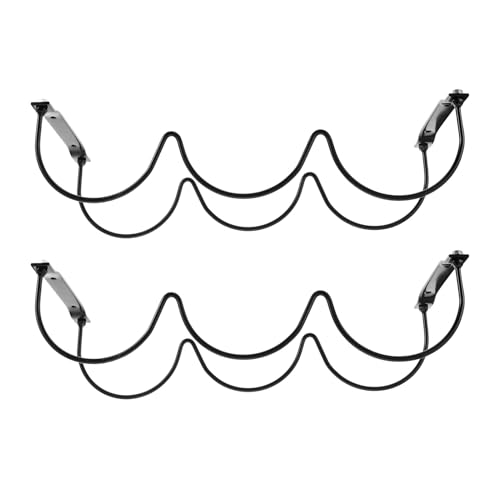 FONDOTIN 2 Stück Schwarzes Metall Kunst Weinregal Flaschenhalter Stabiles Rostfreies Flaschenregal mit Modernem Design Einfach zu Montieren für Küche Esszimmer von FONDOTIN