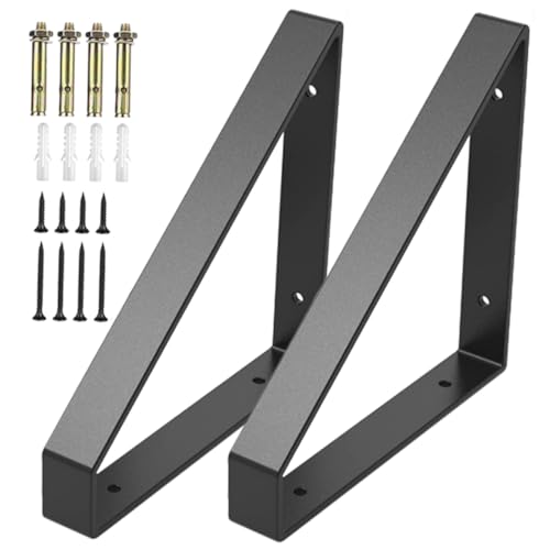 FONDOTIN 2 Stück Schwerlast Regalträger Dreieck Wandhalterung Floating Shelf Support Winkel Stabile Halterung für Küche Bad Wohnzimmer Vielseitig Einsetzbar von FONDOTIN