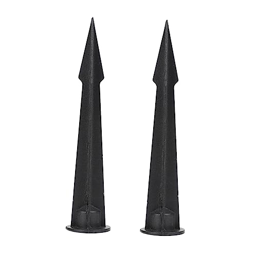 FONDOTIN 2 Stück Solar Rasenleuchte Grasteil Gartenstecker Für Gartenlampen Zubehör Outdoor Erdspieß Aluminium Erdspieße Taschenlampen Ersatzwerkzeug Schwarz Aluminiumdruckguss von FONDOTIN