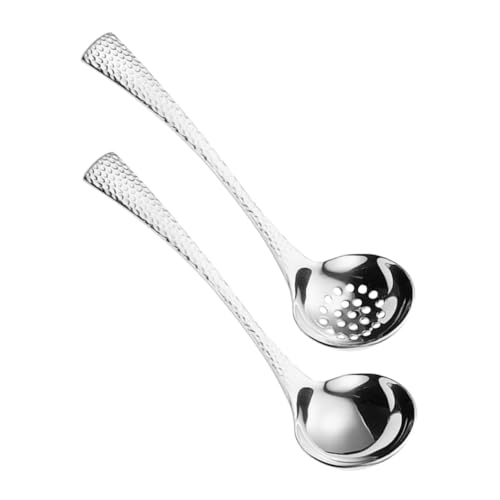 FONDOTIN 2 Stück Suppenkelle Teiliges Küchenset mit und Schaumkelle für Zuhause Restaurant und Buffet Ergonomischer Griff Spülmaschinenfest für Suppen und Reis von FONDOTIN