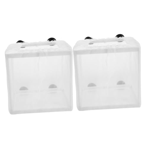 FONDOTIN 2 Stück Teiliges Fischzuchtset mit Transparentem Isolierbox Verbesserter Wasserkreislauf Leichtes Ablaichbecken für Guppy Betta Garnelen Passend für Aquarien von FONDOTIN