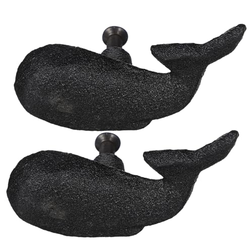 FONDOTIN 2 Stück Teiliges Gusseisen Schubladengriffe in Schwarz Ocean Themen Design mit Wal Motiv Robuste Möbelgriffe für Kleiderschränke Einfache Montage für Kinderzimmer und Wohnzimmer FONDOTIN 2 Stück Teiliges Gusseisen Schubladengriffe in Schwarz Ocean Themen Design mit Wal Motiv Robuste Möbelgriffe für Kleiderschränke Einfache Montage für Kinderzimmer und Wohnzimmer von FONDOTIN