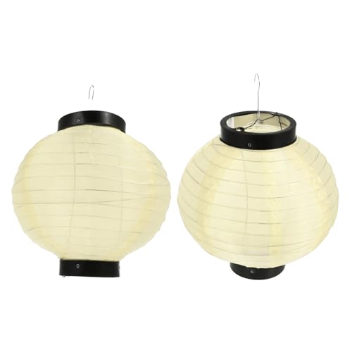 FONDOTIN 2 Stück Teiliges Japanische Runde Laternen Dekorative Hängelampen für Bar Restaurant Wohnkultur mit Langlebigem Einzigartigem Design Beige FONDOTIN 2 Stück Teiliges Japanische Runde Laternen Dekorative Hängelampen für Bar Restaurant Wohnkultur mit Langlebigem Einzigartigem Design Beige von FONDOTIN