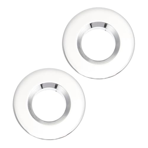 FONDOTIN 2 Stück Teiliges Waschbecken Überlauf Abdeckungsring aus Vollkupfer Silber Langlebiger Überlaufring für Badezimmer Waschtisch Praktisches Waschbecken Zubehör Korrosionsbeständig von FONDOTIN