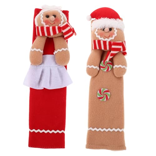 FONDOTIN 2 Stück Teiliges Weihnachts-gingerbread-männer Türgriffschoner Weichem Waschbarem Stoff Festliche Griffschützer für Kühlschrank Mikrowelle Geschirrspüler Backofen und FONDOTIN 2 Stück Teiliges Weihnachts-gingerbread-männer Türgriffschoner Weichem Waschbarem Stoff Festliche Griffschützer für Kühlschrank Mikrowelle Geschirrspüler Backofen und von FONDOTIN