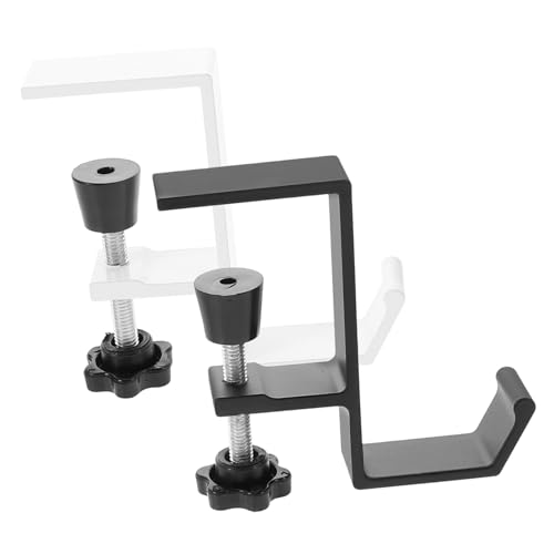 FONDOTIN 2 Stück Tischklemme Haken ohne Bohren Minimalistischer Schreibtisch Organizer für Rucksack Handtasche Schlüssel Stabiler Platzsparender Haken für Büro Zuhause Klassenzimmer von FONDOTIN