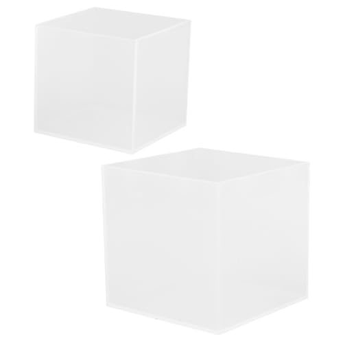FONDOTIN 2 Stück Transparente Silikonwürfelform Vielseitige Gießform für Epoxidharz DIY Kunst Klare Quadratische Silikonform für Harz Kerzen Seifen Herstellung Verschiedene von FONDOTIN