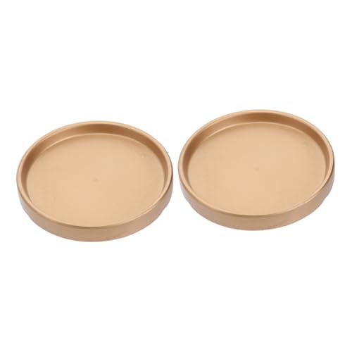 FONDOTIN 2 Stücke Keramik Untersetzer Blumentopf Goldfarben Pflanzenteller Pflanzgefäß Basis für Garten Balkon rutschfest Robust von FONDOTIN