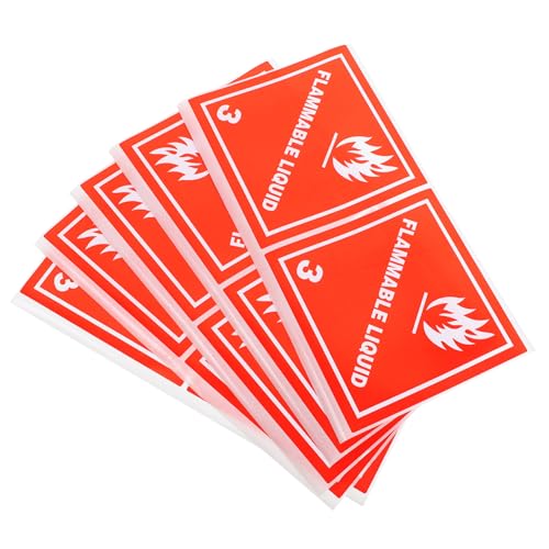 FONDOTIN 20 Stück Aufkleber Flammbar Flüssigkeit Warnhinweis Selbstklebend Shipping Caution Sticker Hochkontrast Warnschild Für Industrie Transport Sicherheitskennzeichnung von FONDOTIN