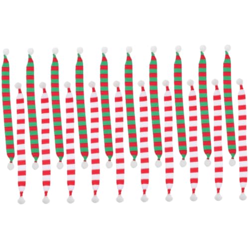 FONDOTIN 20 Stück Teiliges Mini Weihnachtsstrickschal Handgefertigt Vielseitig Verwendbar als Schneemann und Weinflaschendekor Leichte Kompakte Puppen und Bastelaccessoires Langlebig und von FONDOTIN