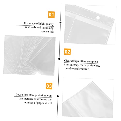 FONDOTIN 20 Stück Teiliges Transparente Fotoalbum Innenseiten Klarsichthüllen mit Premium Kunststoff Schützend gegen Tintenverschmieren Geeignet für Fotos Sammelkarten und Erinnerungsalben von FONDOTIN