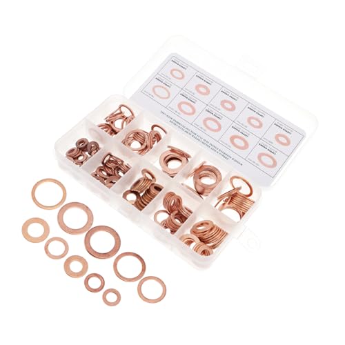 FONDOTIN 200 Stück Kupfer Dichtungsunterlegscheiben Glatte Flache Kupferdichtungen für Öl Wasser Treibstoff Hydraulische Anwendungen Schutz für Haushaltsgeräte Auto und Industrie FONDOTIN 200 Stück Kupfer Dichtungsunterlegscheiben Glatte Flache Kupferdichtungen für Öl Wasser Treibstoff Hydraulische Anwendungen Schutz für Haushaltsgeräte Auto und Industrie von FONDOTIN