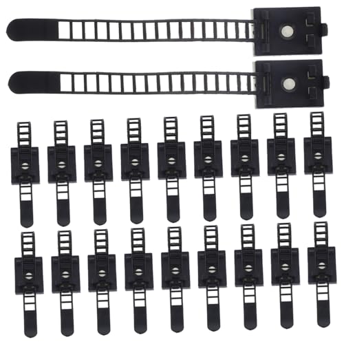 FONDOTIN 25 Stck Teiliges Kabelmanagement mit Verstellbaren Selbstklebenden Nylon Kabelbindern und Haftenden Kabelclips Langlebig und Installieren für Schreibtisch Auto und Wandorganizer von FONDOTIN