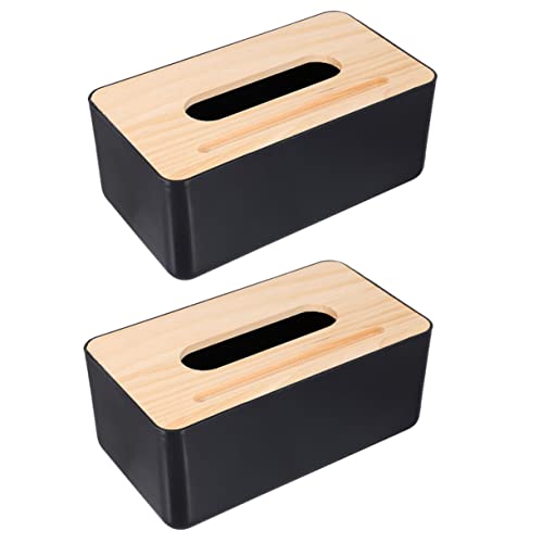 FONDOTIN 2stücke Tissue Box Aus Holz Mit Deckel Stilvolle Aufbewahrung Für Taschentücher Und Servietten Für Wohnzimmer Badezimmer Und Küche Praktische Haushaltslösung von FONDOTIN
