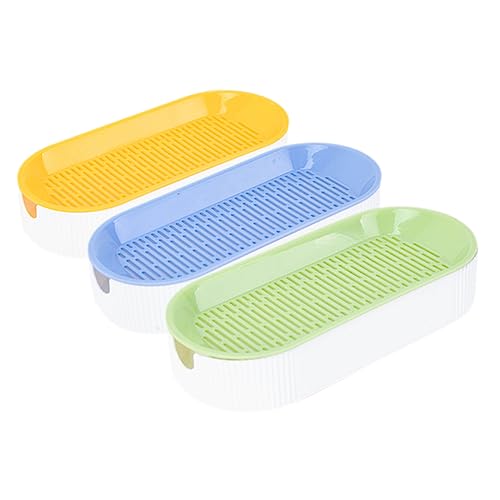 FONDOTIN 3 Stück Katzenpflanzenbox Hydroponisch Praktischer Katzengras Topf für Zuhause Soilless Pflanzenkasten für Katzenminze Helle Farben Gelb Blau Grün von FONDOTIN