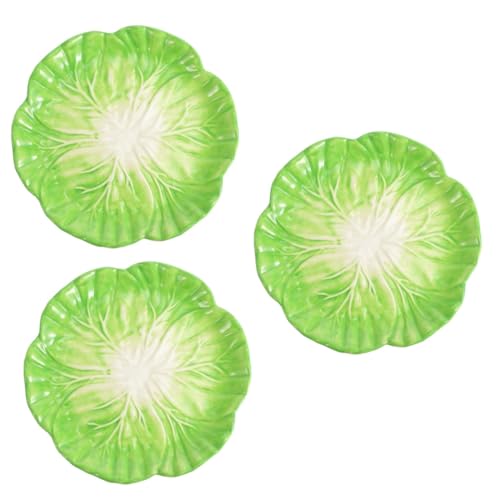 FONDOTIN 3 Stück Keramikteller Kohlform Servierplatte Vielseitig für Snacks Dessert Obst Glasiert Glatt Praktisch Geeignet für Restaurant Zuhause Büro Stabile Handgefertigte Haushalts von FONDOTIN