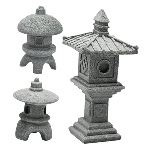 FONDOTIN Miniatur-Dekoration – 3 Stück Pavillon-Ornamente Aus Stein Gartenornament Statue Für Zuhause FONDOTIN Miniatur-Dekoration – 3 Stück Pavillon-Ornamente Aus Stein Gartenornament Statue Für Zuhause von FONDOTIN