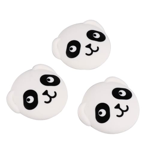 FONDOTIN 3 Stück Selbstklebende Türkantenschutz Pads aus Weichem Silikon Panda Motiv Türgriff Stoßdämpfer Geräuschdämpfend Kratzschutz für Wände und Türen Weiß Praktische Schutzpuffer von FONDOTIN