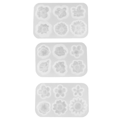 FONDOTIN 3 Stück Teiliges Daisy Silikonform für DIY Harz Gießform Blumenmotive Langlebig Kreativ für Bastelarbeiten und Schmuckherstellung Geeignet von FONDOTIN