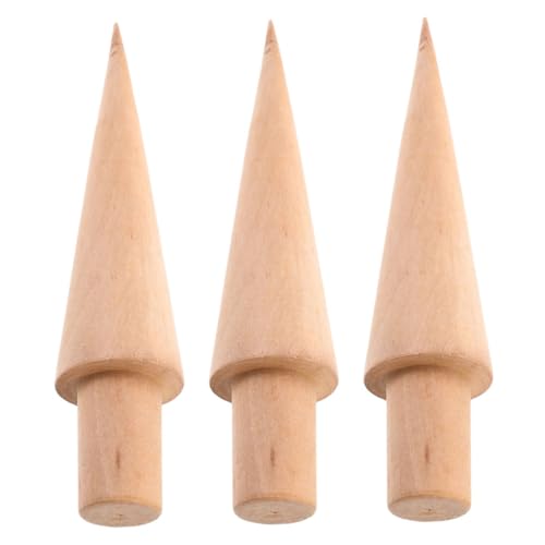 FONDOTIN 3 Stück Teiliges Eiscreme Formen aus Langlebigem Holz Konische Eisrollen Form DIY Dessert Backform Vielseitig Einsetzbar für Kreative Eiskreationen und Familienfeiern von FONDOTIN